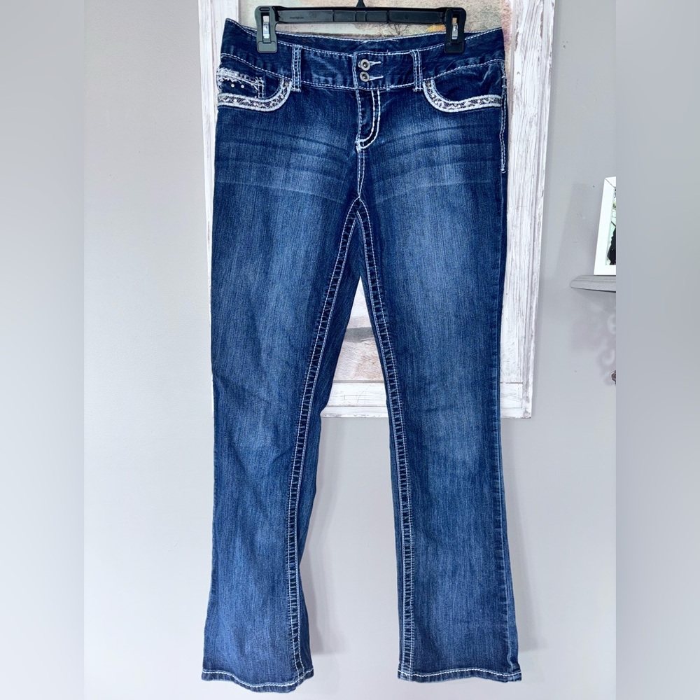 Maurices Womens Boot Cut Jeans Sz 9/10 Stretch Fade Denim Excellent